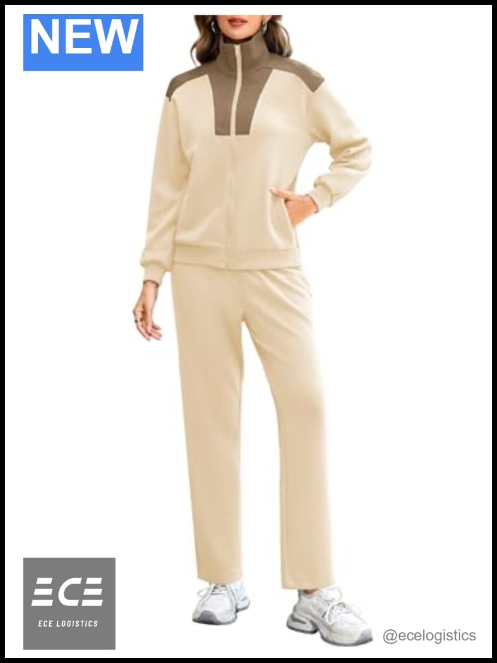 Women's 2 Piece Sweatsuit Set Zip Up Sweatshirt Wide Leg Sweatpants Tracksuit